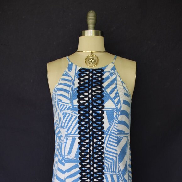 Lilly Pulitzer Annabelle Bay Blue Yacht Sea Rope mod Shift Dress crochet lace - Picture 4 of 9